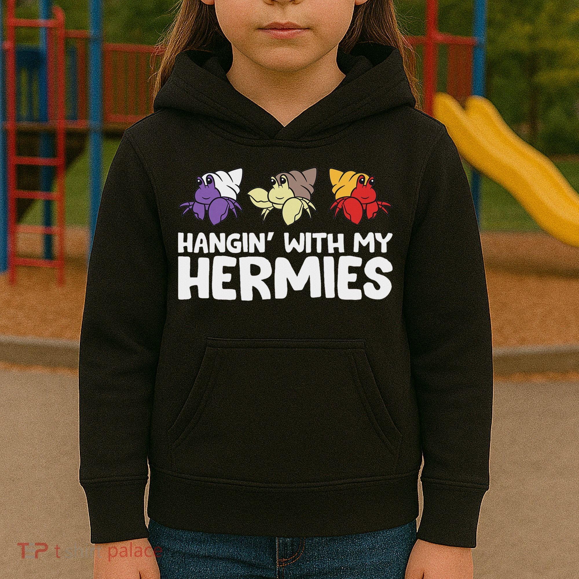 Funny Hermit Crabs Lover Gifts Hermit Crab Owner Black, Casual Humorous Pet Kids Hoodie
