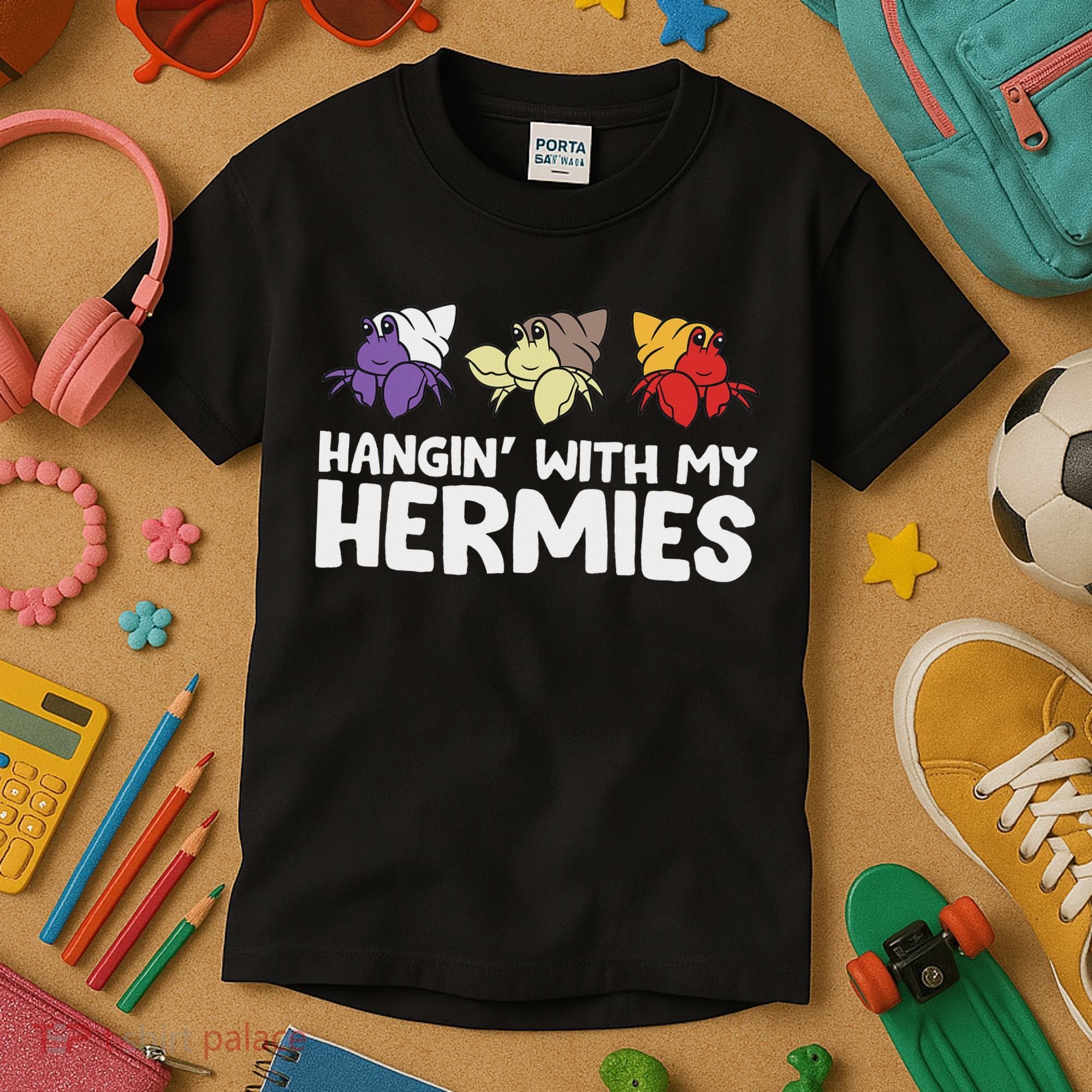 Funny Hermit Crabs Lover Gifts Hermit Crab Owner Black, Casual Humorous Pet Kids T-Shirt