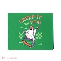 Funny Halloween Creep It Real Skater Skateboarding Ghost Mousepad thumb 0