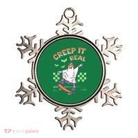 Funny Halloween Creep It Real Skater Skateboarding Ghost Ornament thumb 0