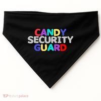 Funny Halloween, Cute Halloween, Candy Security Guard USA-Made Doggie Bandana thumb 0