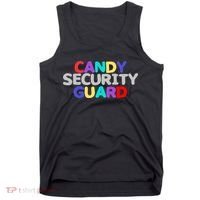 Funny Halloween, Cute Halloween, Candy Security Guard Tank Top thumb 0
