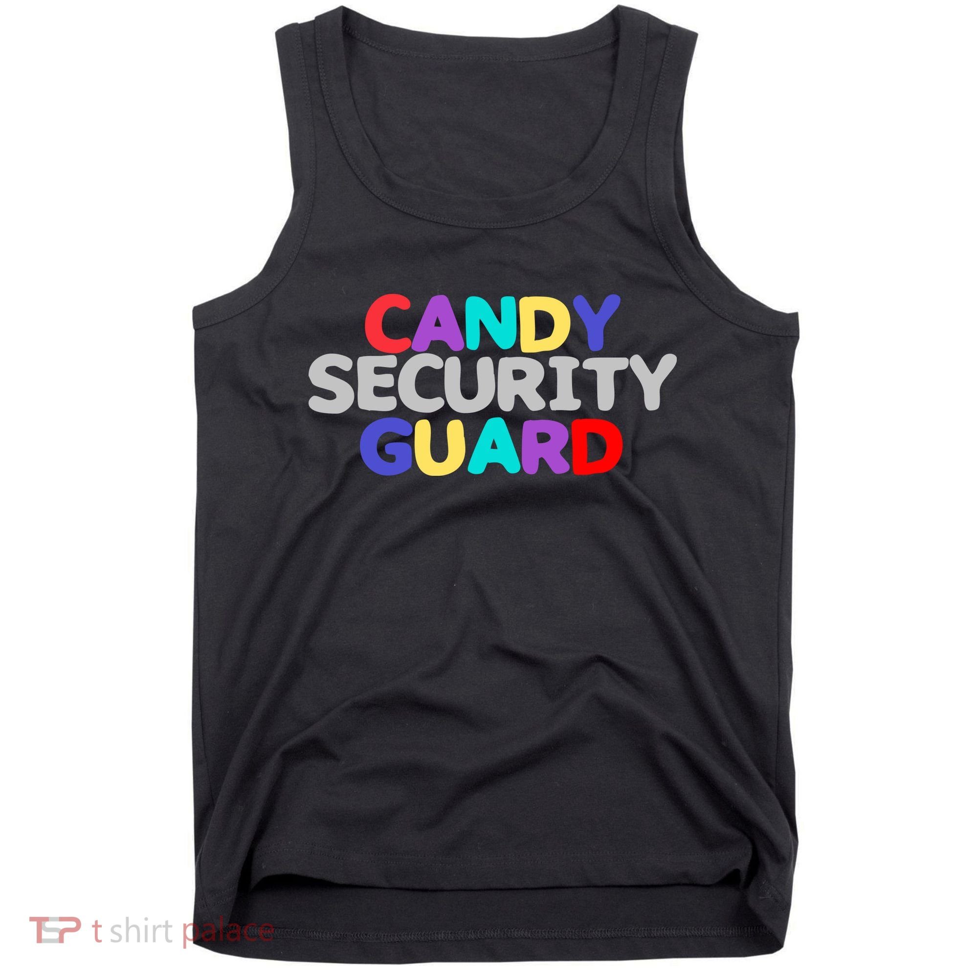 Funny Halloween, Cute Halloween, Candy Security Guard Tank Top