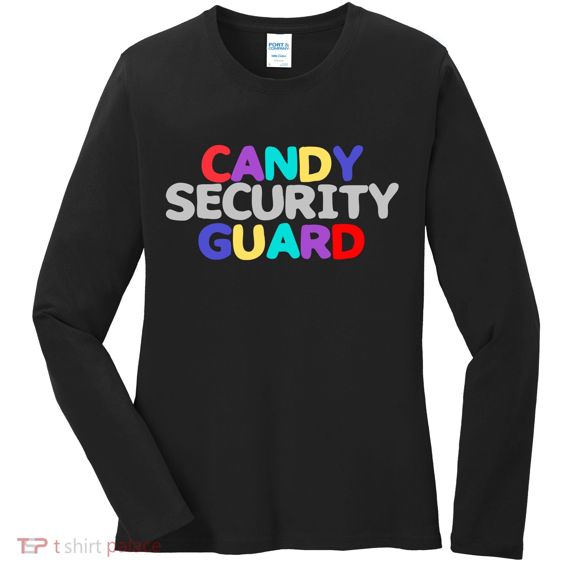 Funny Halloween, Cute Halloween, Candy Security Guard Women's Long Sleeve Shirt