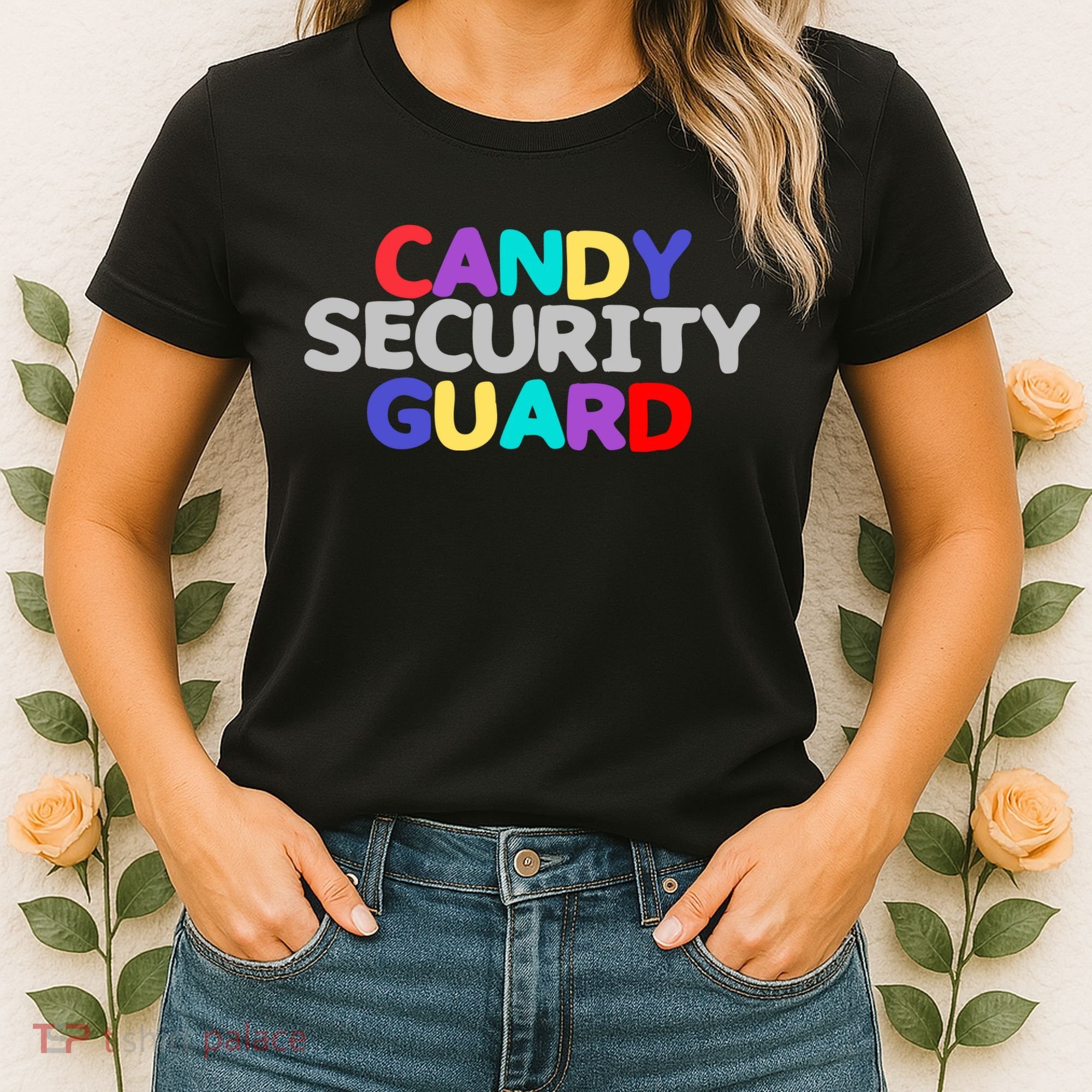 Funny Halloween, Cute Halloween, Candy Security Guard Women's T-Shirt