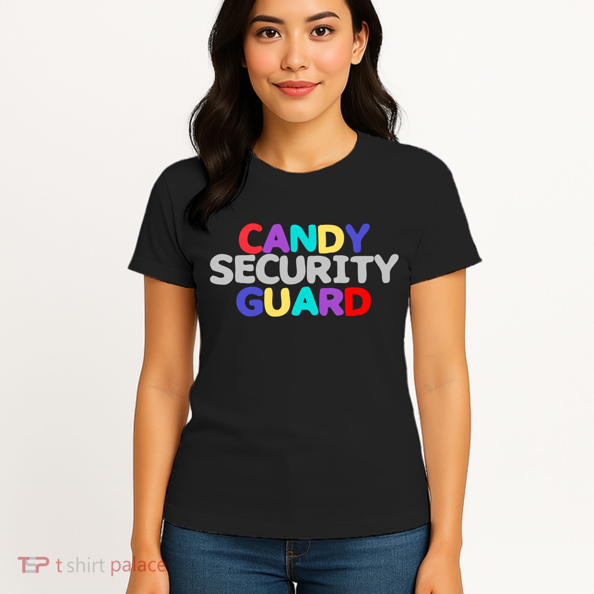 Funny Halloween, Cute Halloween, Candy Security Guard Women's T-Shirt