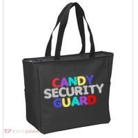 Funny Halloween, Cute Halloween, Candy Security Guard Tote Bag thumb 2
