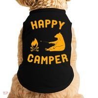 Funny Happy Camper Gift With Bear And Bonfire Gift Doggie Tank thumb 0