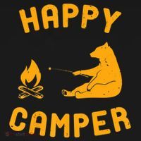 Funny Happy Camper Gift With Bear And Bonfire Gift Bucket Hat thumb 4