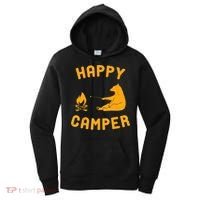 Funny Happy Camper Gift With Bear And Bonfire Gift Women's Hoodie thumb 0