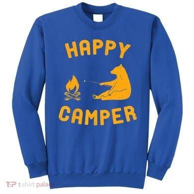 Funny Happy Camper Gift With Bear And Bonfire Gift Sweatshirt