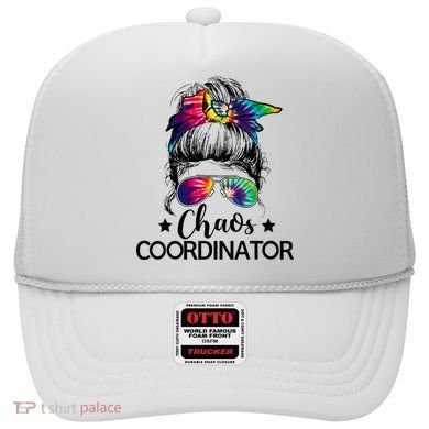 Funny Humor Chaos Coordinator Messy Bun Teachers Boss Women Hat