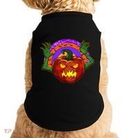 Funny Halloween Creepy Jackolantern Pumpkin Doggie Tank thumb 0