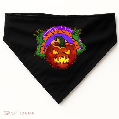 Funny Halloween Creepy Jackolantern Pumpkin USA-Made Doggie Bandana
