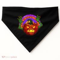 Funny Halloween Creepy Jackolantern Pumpkin USA-Made Doggie Bandana thumb 0