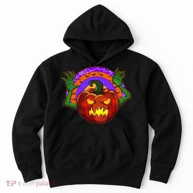 Funny Halloween Creepy Jackolantern Pumpkin Hoodie