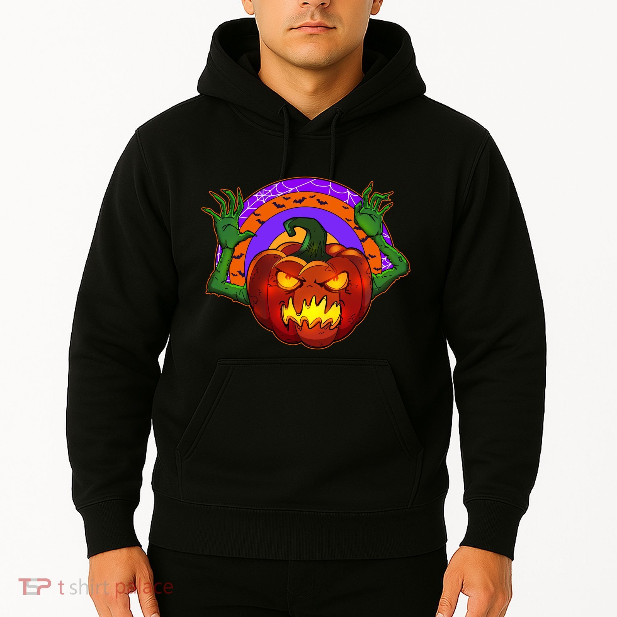 Funny Halloween Creepy Jackolantern Pumpkin Hoodie
