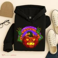 Funny Halloween Creepy Jackolantern Pumpkin Hoodie thumb 4