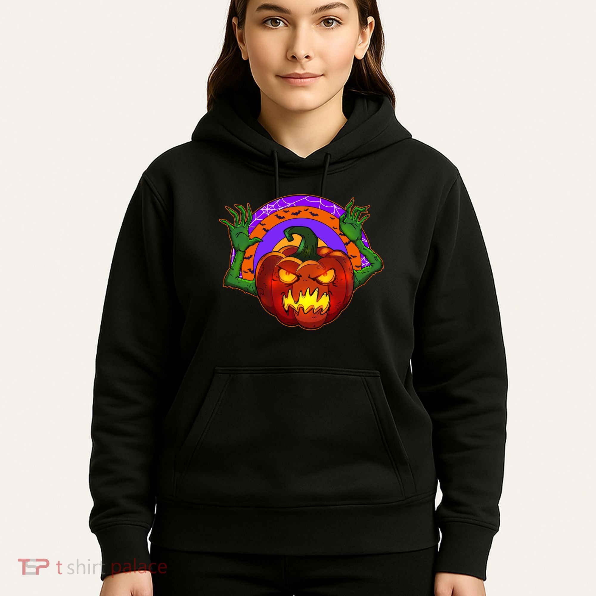 Funny Halloween Creepy Jackolantern Pumpkin Hoodie