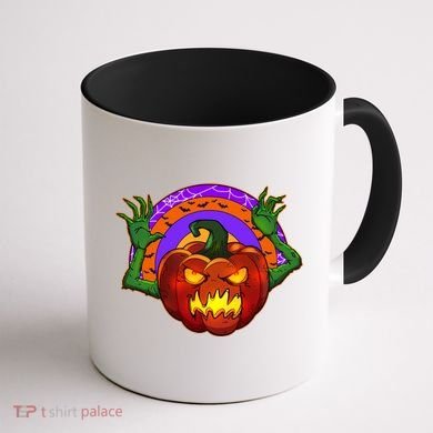 Funny Halloween Creepy Jackolantern Pumpkin Coffee Mug back