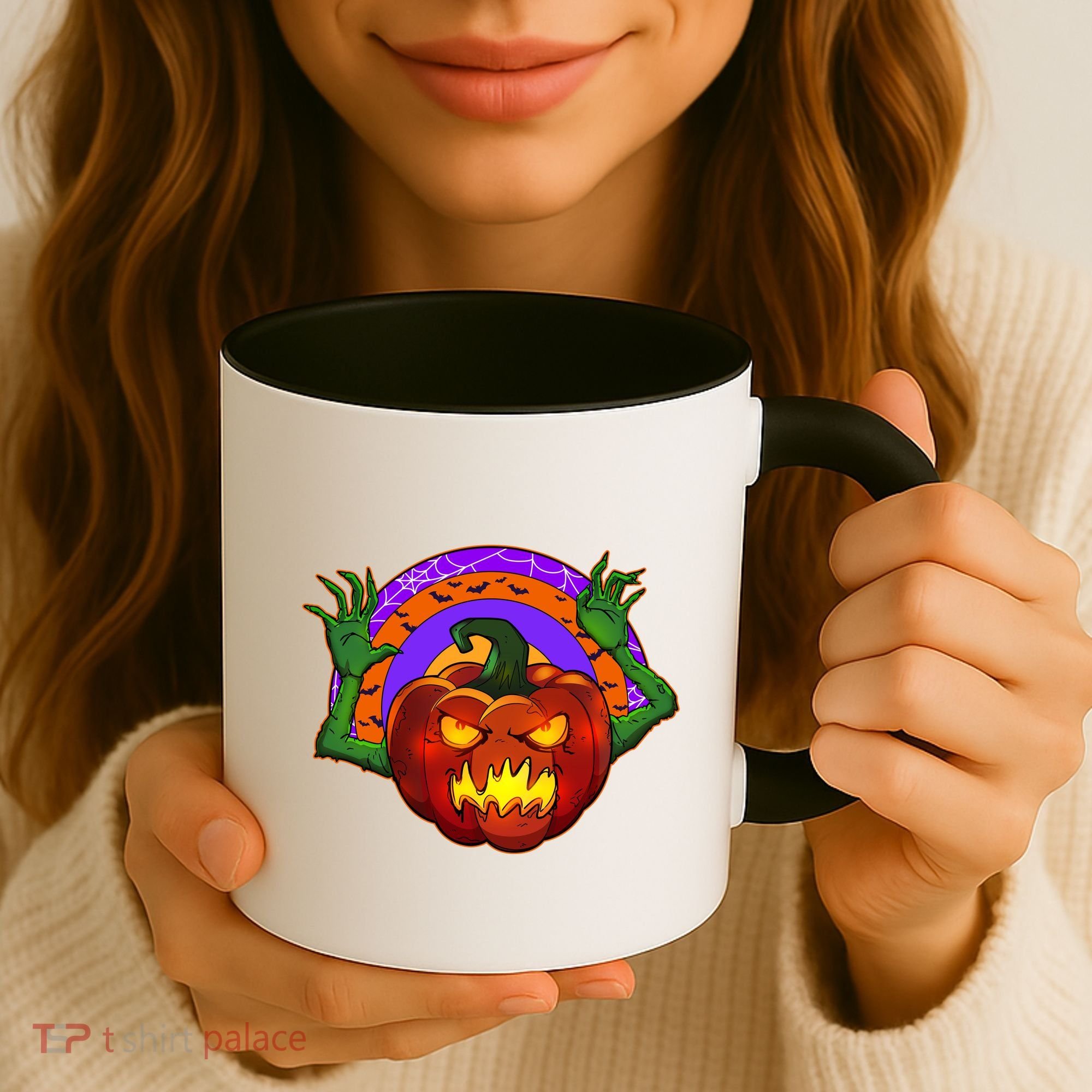Funny Halloween Creepy Jackolantern Pumpkin Coffee Mug