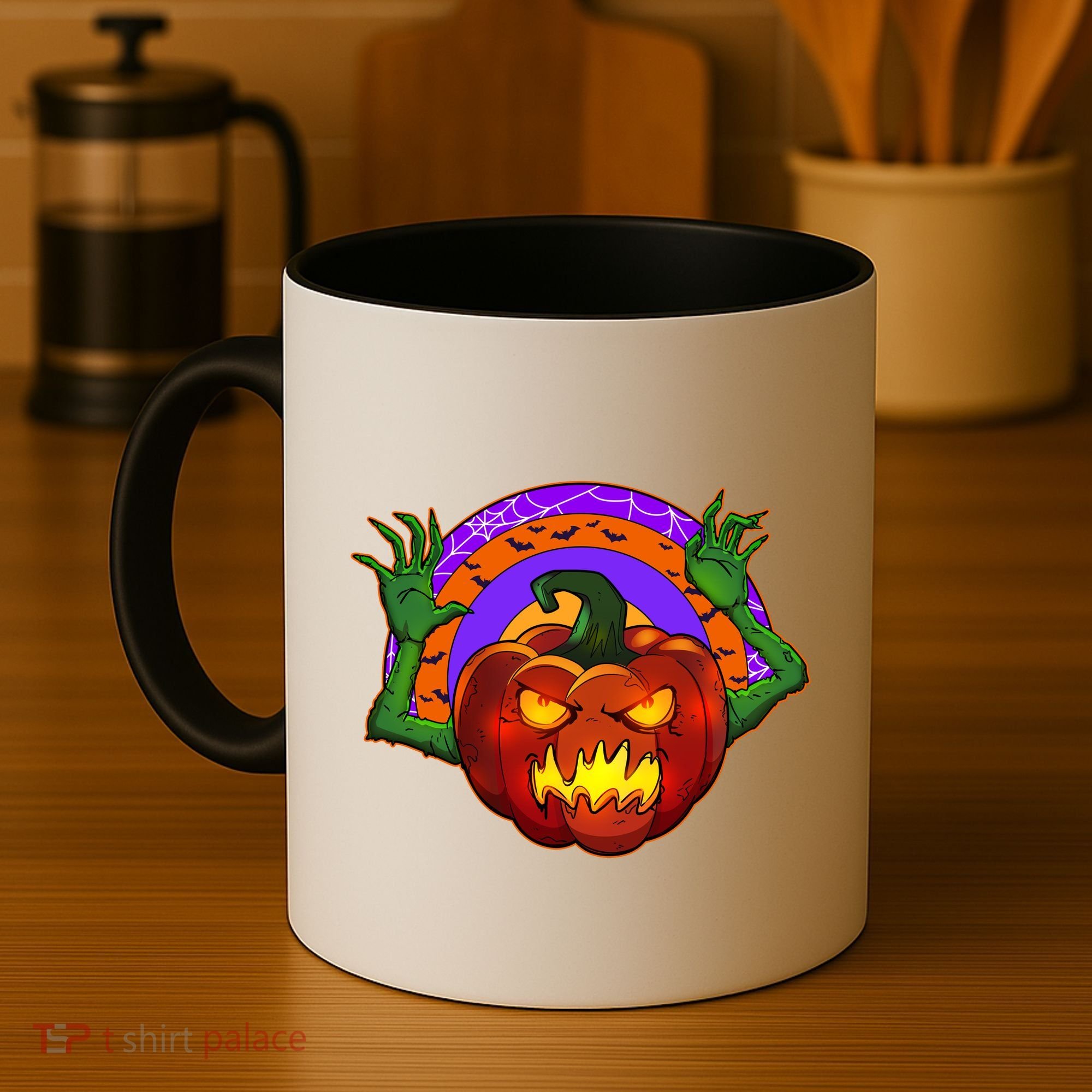 Funny Halloween Creepy Jackolantern Pumpkin Coffee Mug