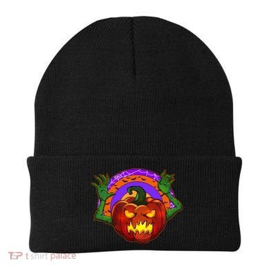 Funny Halloween Creepy Jackolantern Pumpkin Beanie
