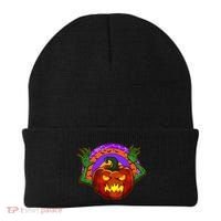 Funny Halloween Creepy Jackolantern Pumpkin Beanie thumb 0