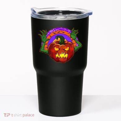 Funny Halloween Creepy Jackolantern Pumpkin Tumbler
