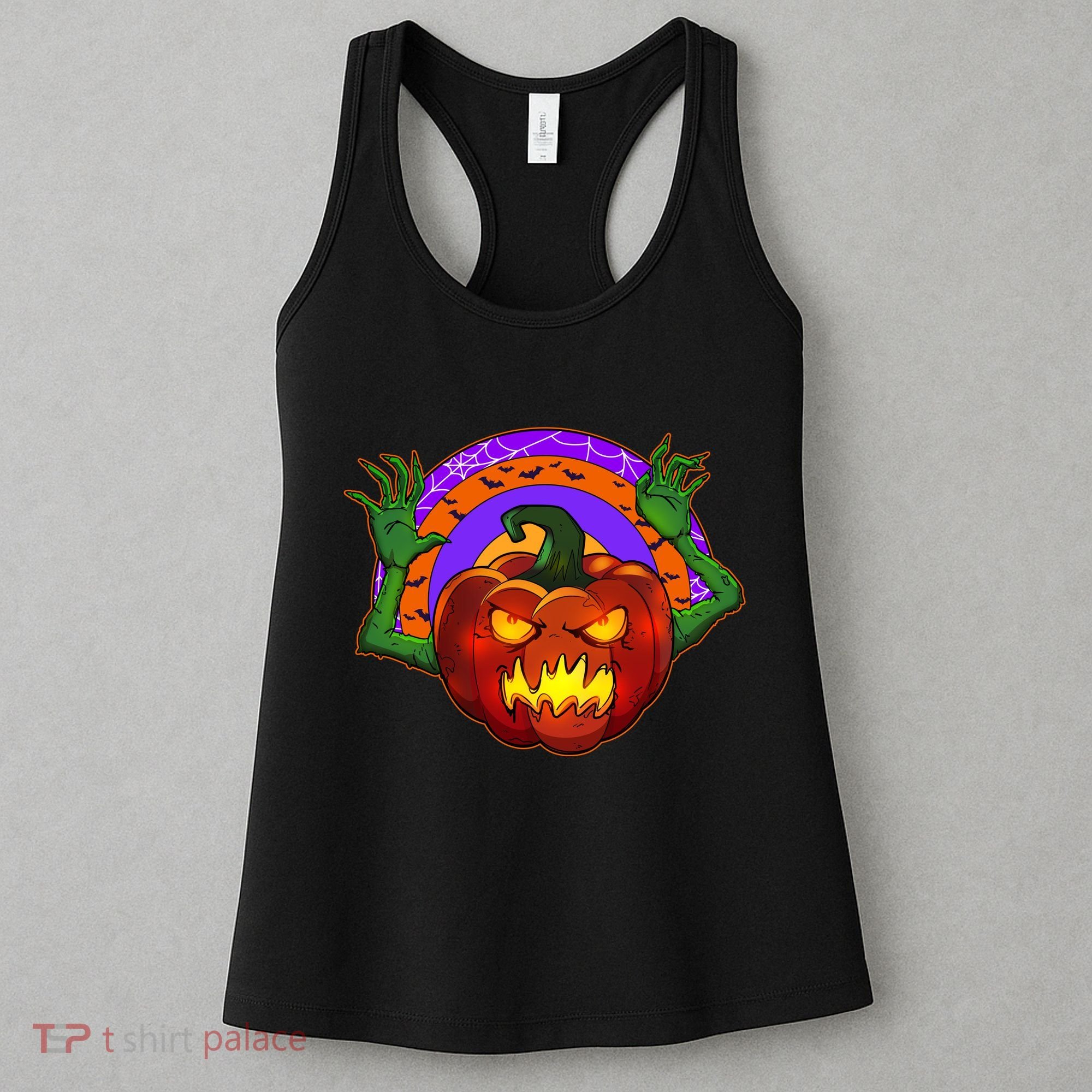 Funny Halloween Creepy Jackolantern Pumpkin Women's Tank Top