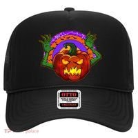 Funny Halloween Creepy Jackolantern Pumpkin Hat thumb 0