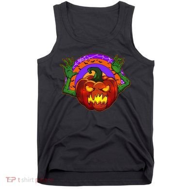 Funny Halloween Creepy Jackolantern Pumpkin Tank Top