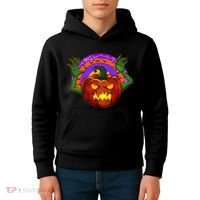 Funny Halloween Creepy Jackolantern Pumpkin Kids Hoodie thumb 4