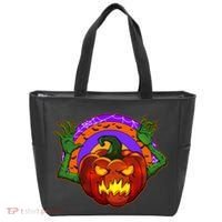 Funny Halloween Creepy Jackolantern Pumpkin Tote Bag thumb 0