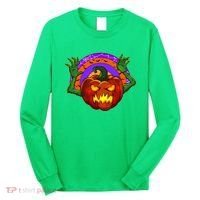 Funny Halloween Creepy Jackolantern Pumpkin Long Sleeve Shirt thumb 0
