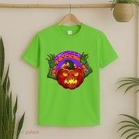 Funny Halloween Creepy Jackolantern Pumpkin T-Shirt thumb 2