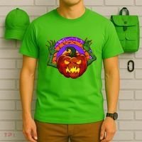Funny Halloween Creepy Jackolantern Pumpkin T-Shirt thumb 6
