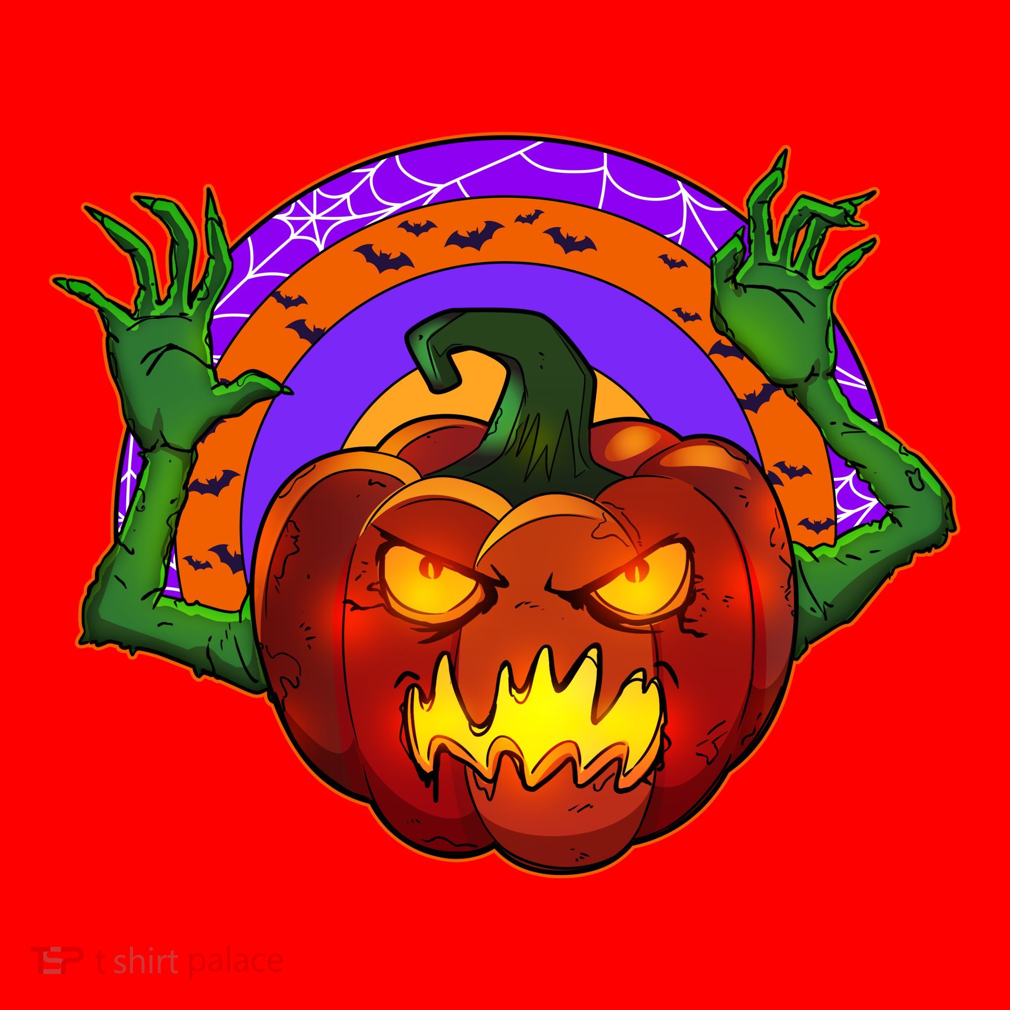 Funny Halloween Creepy Jackolantern Pumpkin Santa Hat