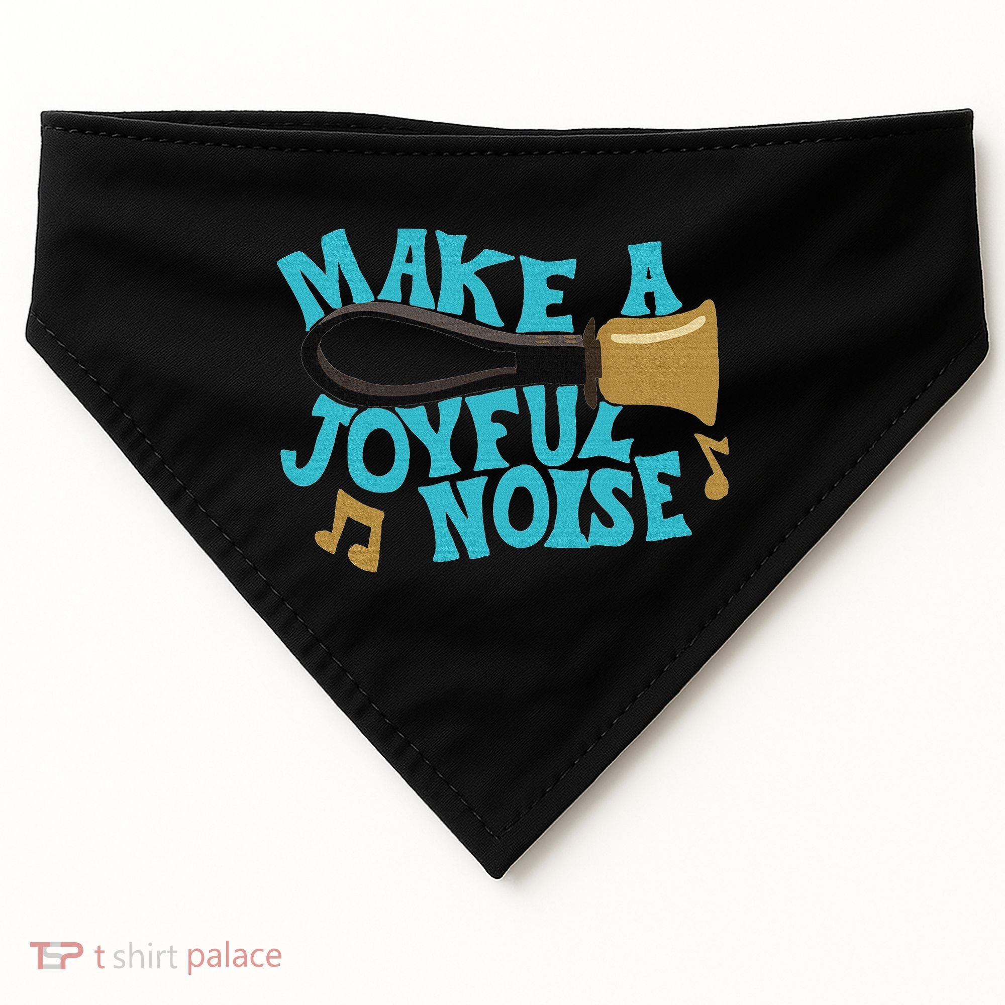 For Handbell Choir Ringers Make A Joyful Noise Graphic USA-Made Doggie Bandana