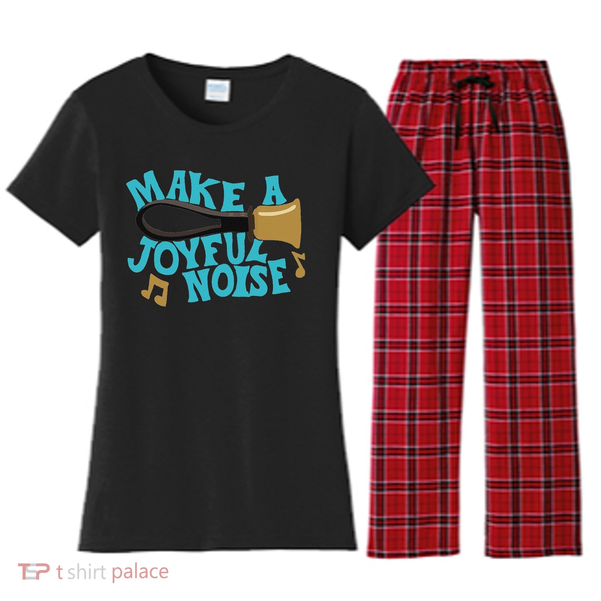 For Handbell Choir Ringers Make A Joyful Noise Graphic Women's Flannel Pajama Set
