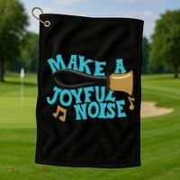 For Handbell Choir Ringers Make A Joyful Noise Graphic Golf Towel thumb 1