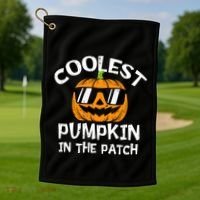 Funny Halloween Coolest Pumpkin In The Patch Cute Gift Golf Towel thumb 1