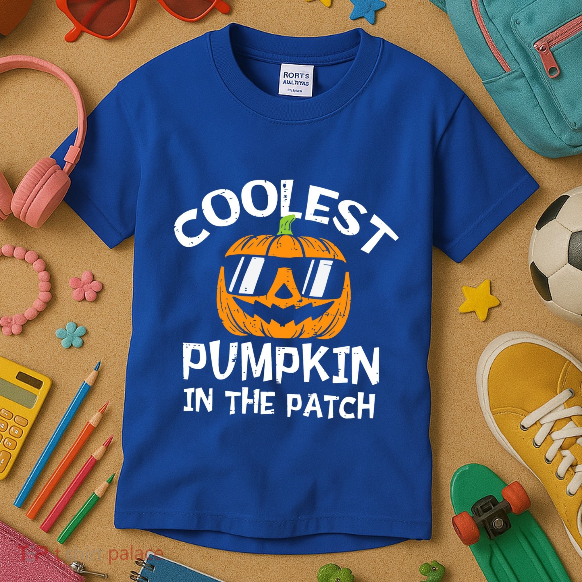 Funny Halloween Coolest Pumpkin In The Patch Cute Gift Kids T-Shirt