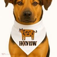 Funny Holy Cow USA-Made Doggie Bandana thumb 1