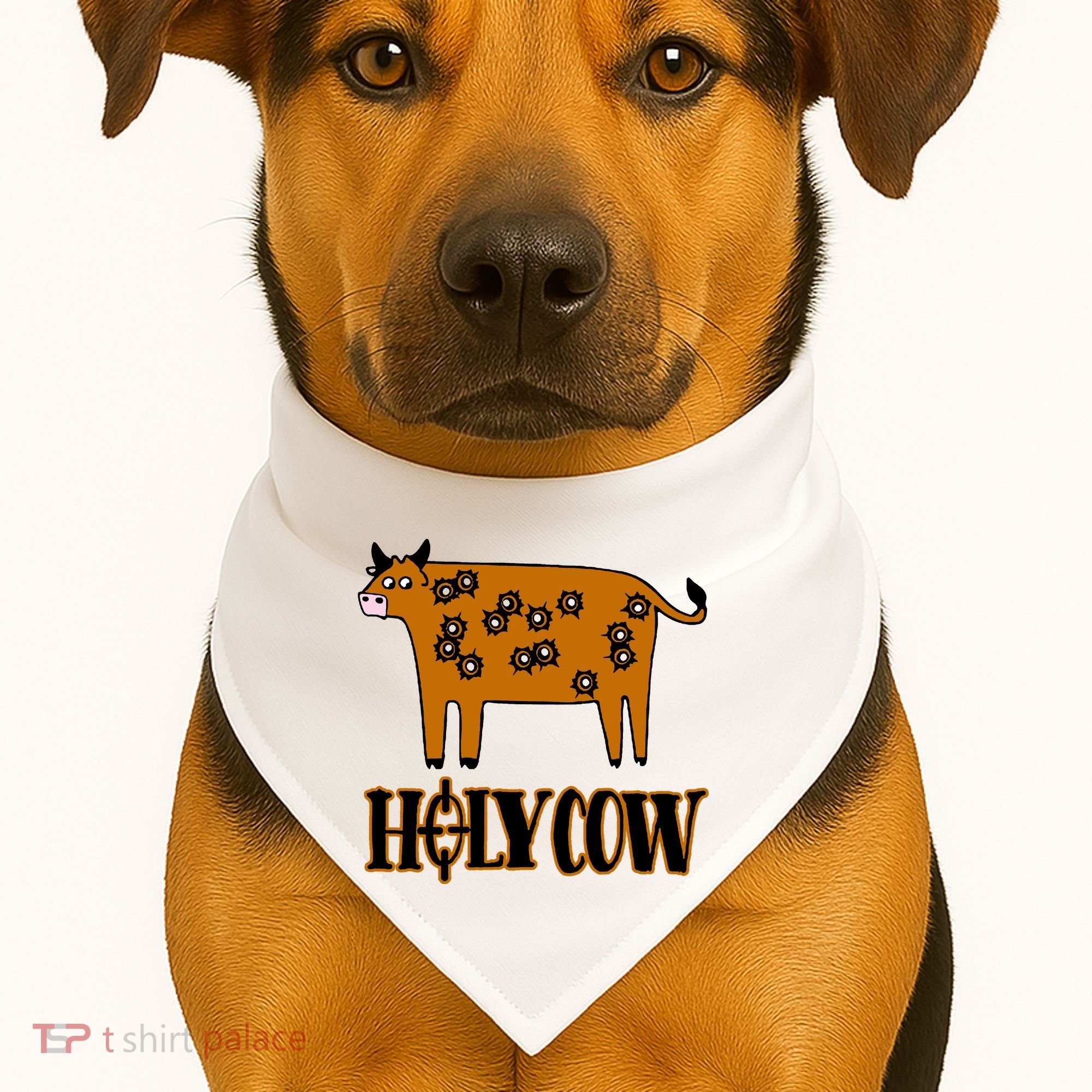 Funny Holy Cow USA-Made Doggie Bandana