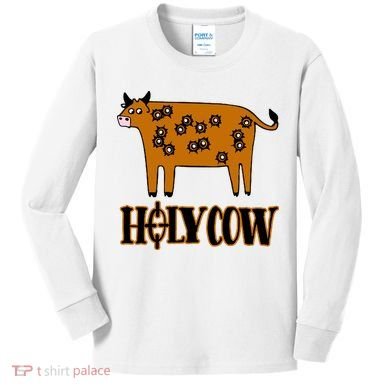 Funny Holy Cow Kids Long Sleeve Shirt