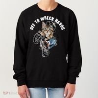 Funny Hiphop Cat Off To Wreck Havoc Women's Sweatshirt thumb 0