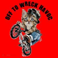 Funny Hiphop Cat Off To Wreck Havoc Santa Hat thumb 1