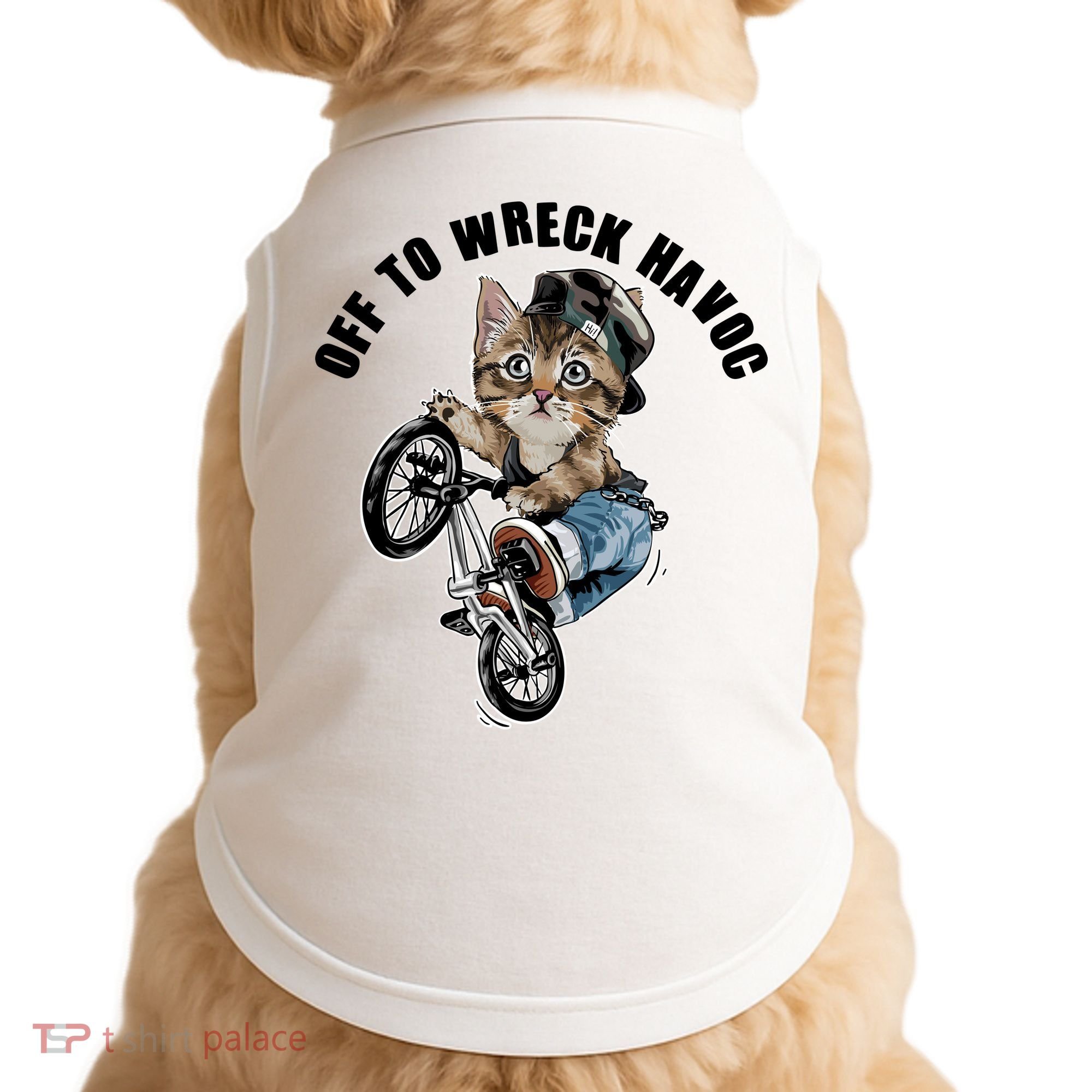 Funny Hiphop Cat Off To Wreck Havoc Doggie Tank