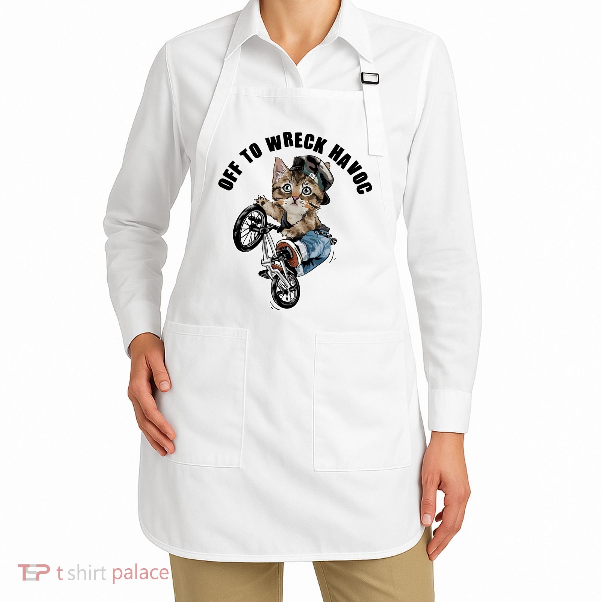 Funny Hiphop Cat Off To Wreck Havoc Apron